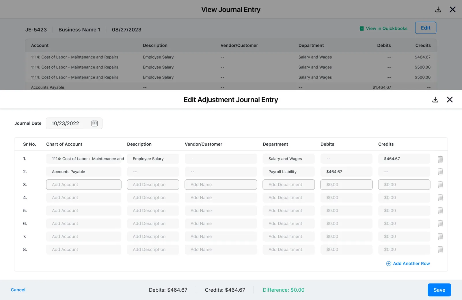 Adjust Journal Entries in Docyt