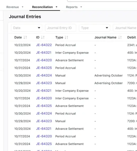 Organize Journal Entries