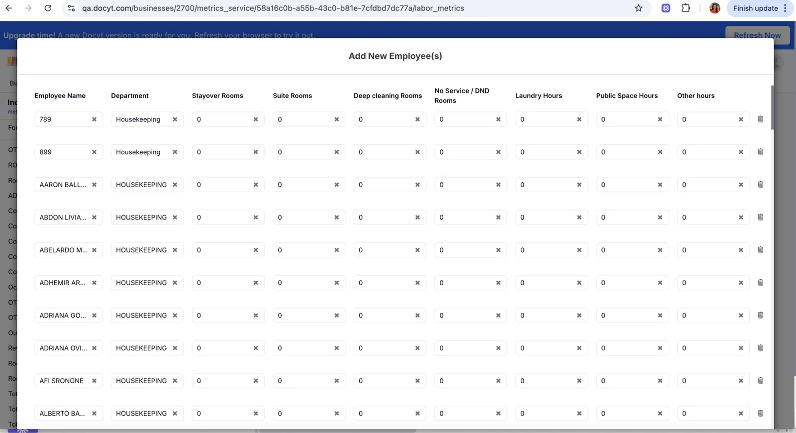 Rooms Cleaned Ux For Night Auditors